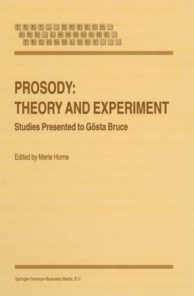 Horne |  Prosody: Theory and Experiment | Buch |  Sack Fachmedien