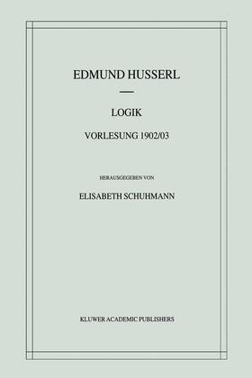 Husserl / Schuhmann |  Logik | Buch |  Sack Fachmedien