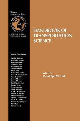 Hall |  Handbook of Transportation Science | Buch |  Sack Fachmedien