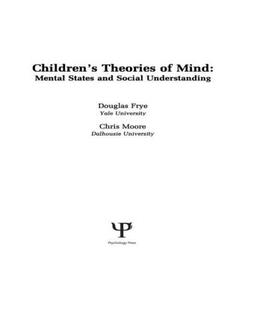 Frye / Moore |  Children's Theories of Mind | Buch |  Sack Fachmedien