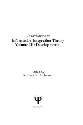 Anderson |  Contributions To Information Integration Theory | Buch |  Sack Fachmedien