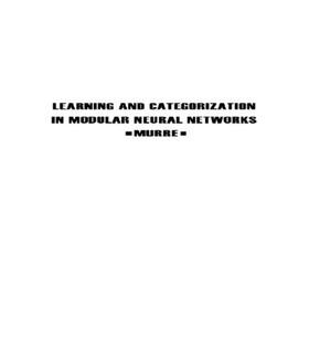 Murre |  Learning and Categorization in Modular Neural Networks | Buch |  Sack Fachmedien