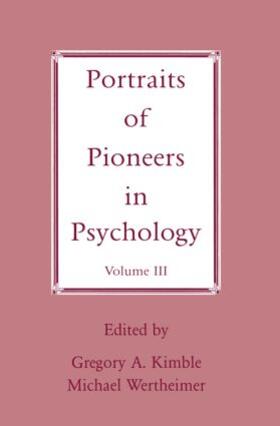 Wertheimer / Kimble |  Portraits of Pioneers in Psychology | Buch |  Sack Fachmedien