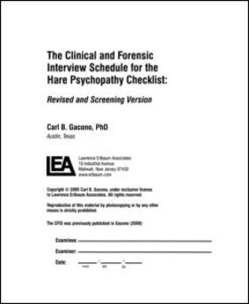 Gacono |  A Clinical and Forensic Interview Schedule for the Hare Psychopathy Checklist | Buch |  Sack Fachmedien