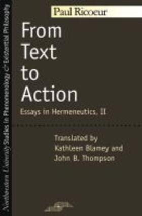 Ricoeur |  From Text to Action: Essays in Hermeneutics Vol 2 | Buch |  Sack Fachmedien