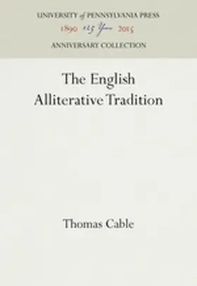 Cable |  The English Alliterative Tradition | Buch |  Sack Fachmedien