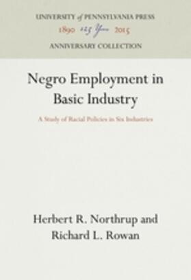 Northrup / Rowan |  Negro Employment in Basic Industry | Buch |  Sack Fachmedien