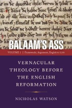 Watson |  Balaam's Ass: Vernacular Theology Before the English Reformation | eBook | Sack Fachmedien