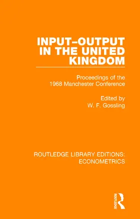 Gossling |  Input-Output in the United Kingdom | Buch |  Sack Fachmedien