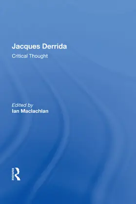 Maclachlan |  Jacques Derrida | Buch |  Sack Fachmedien