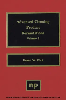 Flick |  Advanced Cleaning Product Formulations, Vol. 5 | eBook | Sack Fachmedien