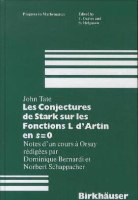 Tate |  Les Conjectures de Stark sur les Fonctions L d'Artin en s=0 | Buch |  Sack Fachmedien