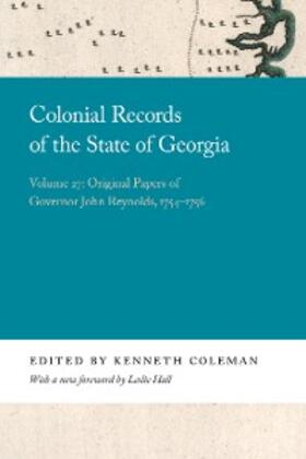 Coleman |  Colonial Records of the State of Georgia | eBook | Sack Fachmedien