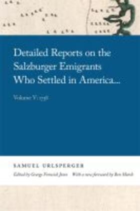 Urlsperger |  Detailed Reports on the Salzburger Emigrants Who Settled in America . . . | Buch |  Sack Fachmedien