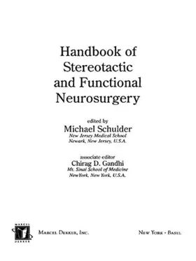 Schulder |  Handbook of Stereotactic and Functional Neurosurgery | Buch |  Sack Fachmedien