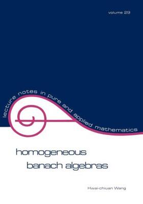 Wang |  Homogeneous Banach Algebras | Buch |  Sack Fachmedien