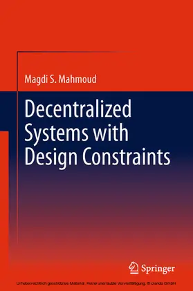 Mahmoud |  Decentralized Systems with Design Constraints | eBook | Sack Fachmedien