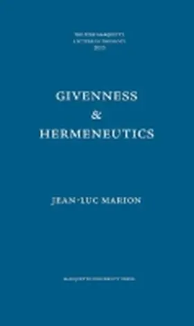 Marion |  Givenness & Hermeneutics | Buch |  Sack Fachmedien