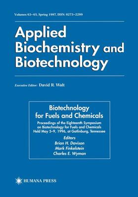 Davison / Wyman / Finkelstein |  Biotechnology for Fuels and Chemicals | Buch |  Sack Fachmedien