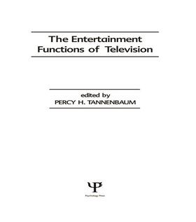 Tannenbaum |  The Entertainment Functions of Television | Buch |  Sack Fachmedien