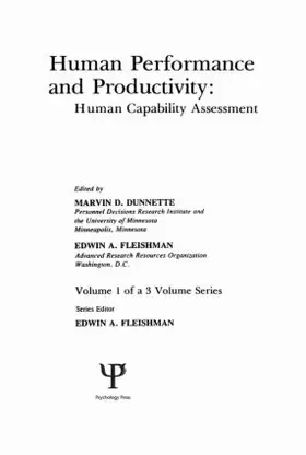 Dunnette / Fleishman |  Human Performance and Productivity | Buch |  Sack Fachmedien