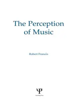 Frances / Dowling |  The Perception of Music | Buch |  Sack Fachmedien