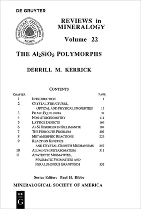 Kerrick |  The Al2SiO5 Polymorphs | Buch |  Sack Fachmedien