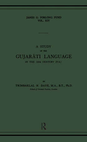 Dave |  A Study of the Gujarati Language in the XVth Century | Buch |  Sack Fachmedien