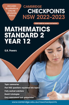 Powers | Cambridge Checkpoints NSW Mathematics Standard 2 Year 12 2022–2023 | Medienkombination | 978-1-009-09367-5 | sack.de