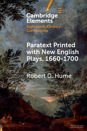 Hume |  Paratext Printed with New English Plays, 1660-1700 | Buch |  Sack Fachmedien