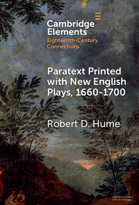 Hume |  Paratext Printed with New English Plays, 1660-1700 | Buch |  Sack Fachmedien