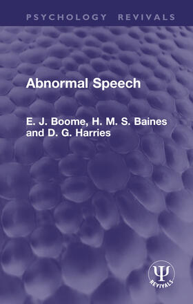 Harries / Boome / Baines |  Abnormal Speech | Buch |  Sack Fachmedien