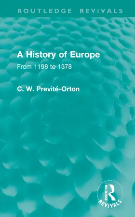 Previte-Orton / Previté-Orton |  A History of Europe | Buch |  Sack Fachmedien