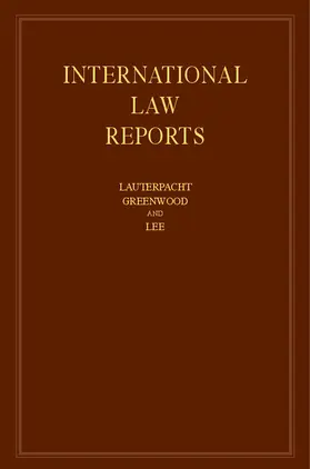 Lauterpacht / Greenwood / Lee |  International Law Reports | Buch |  Sack Fachmedien