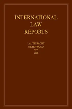 Lauterpacht / Greenwood / Lee |  International Law Reports: Volume 165 | Buch |  Sack Fachmedien