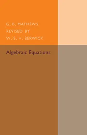 Mathews / Berwick |  Algebraic Equations | Buch |  Sack Fachmedien