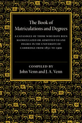  The Book of Matriculations and Degrees | Buch |  Sack Fachmedien