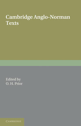 Chaytor / Strachey / Prior |  Cambridge Anglo-Norman Texts | Buch |  Sack Fachmedien