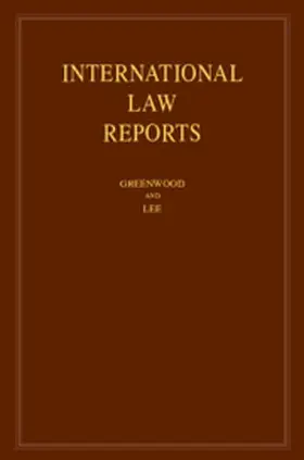 Greenwood / Lee |  International Law Reports: Volume 180 | Buch |  Sack Fachmedien