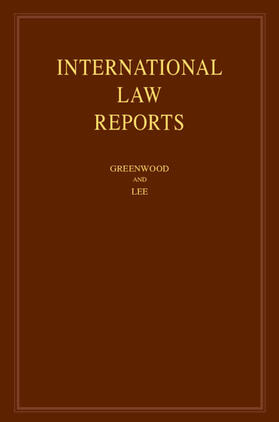 Greenwood / Lee |  International Law Reports: Volume 188 | Buch |  Sack Fachmedien
