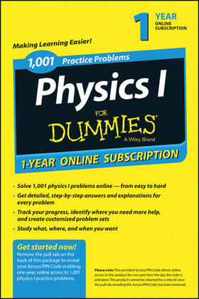 Consumer Dummies |  1,001 Physics I Practice Problems For Dummies Access Code Card (1-Year Subscription) | Buch |  Sack Fachmedien