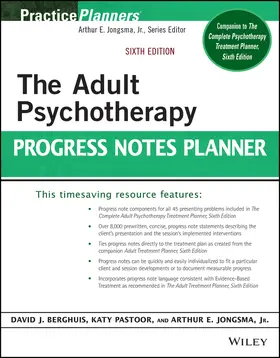 Jongsma / Pastoor / Berghuis |  The Adult Psychotherapy Progress Notes Planner | Buch |  Sack Fachmedien