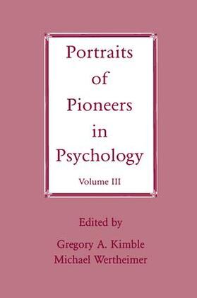 Kimble / Wertheimer |  Portraits of Pioneers in Psychology | Buch |  Sack Fachmedien