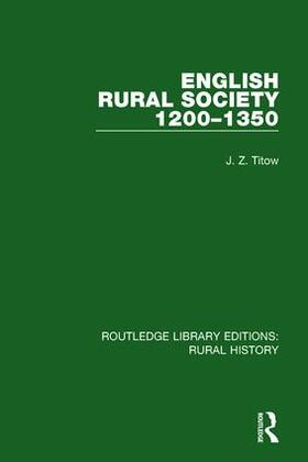 Titow |  English Rural Society, 1200-1350 | Buch |  Sack Fachmedien