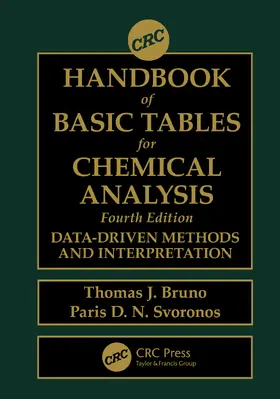 Bruno / Svoronos |  CRC Handbook of Basic Tables for Chemical Analysis | Buch |  Sack Fachmedien