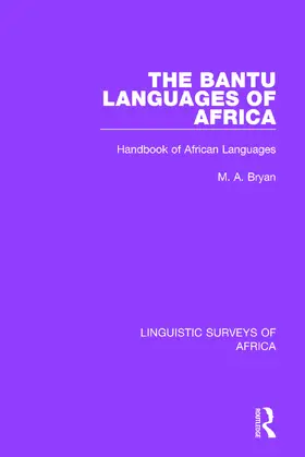 Bryan |  The Bantu Languages of Africa | Buch |  Sack Fachmedien