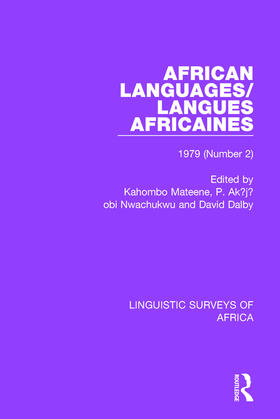 Mateene / Nwachukwu / Dalby |  African Languages/Langues Africaines | Buch |  Sack Fachmedien