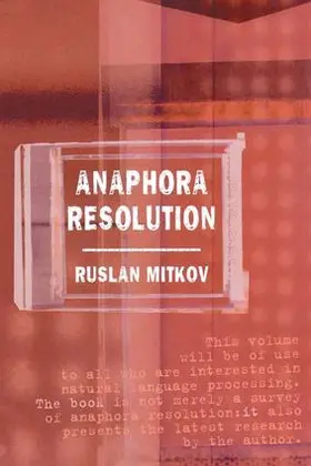 Mitkov |  Anaphora Resolution | Buch |  Sack Fachmedien