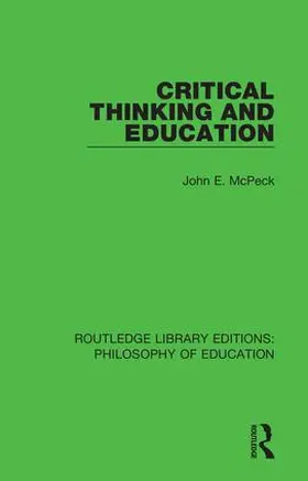 McPeck |  Critical Thinking and Education | Buch |  Sack Fachmedien