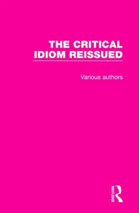 Various |  The Critical Idiom Reissued | Buch |  Sack Fachmedien